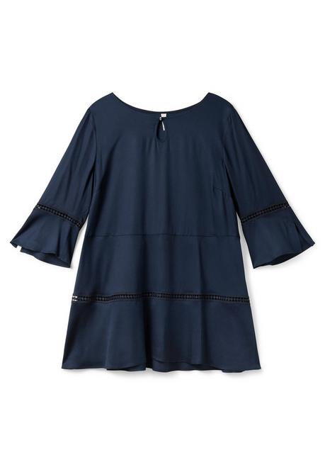 Sheego Longtunika In A-Linie, Mit Lochmusterdetails - Nachtblau Sheego