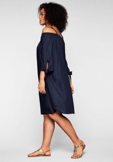 Sheego Longtunika Mit 3/4-Ärmeln, Im Carmen-Look - Marine Sheego