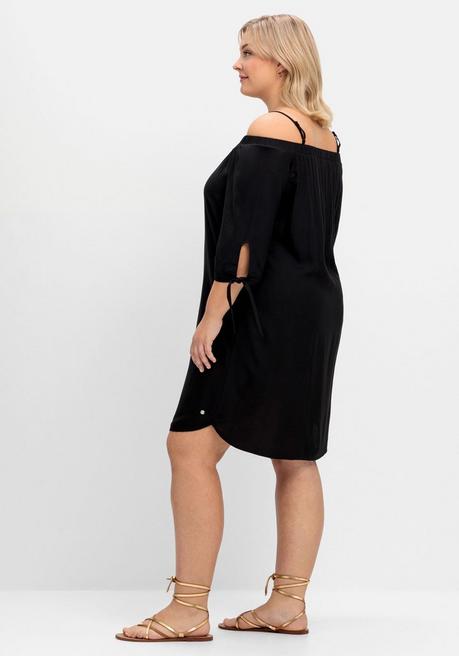 Sheego Longtunika Mit 3/4-Ärmeln, Im Carmen-Look - Schwarz Sheego