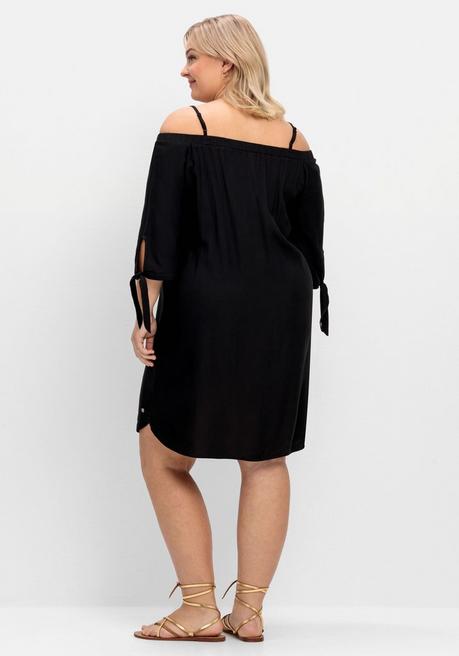 Sheego Longtunika Mit 3/4-Ärmeln, Im Carmen-Look - Schwarz Sheego