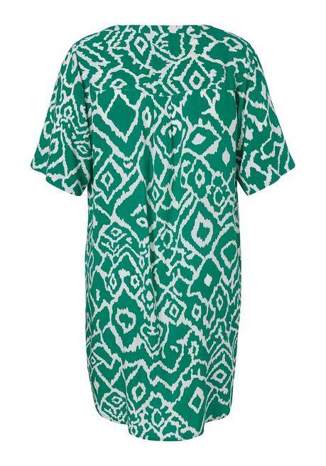 VIA APPIA DUE Longtunika Mit Grafikprint Und Kleinem V-Schlitz - Tiefgrün Gemustert Sheego