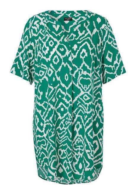 VIA APPIA DUE Longtunika mit Grafikprint und kleinem V-Schlitz - tiefgrün gemustert sheego