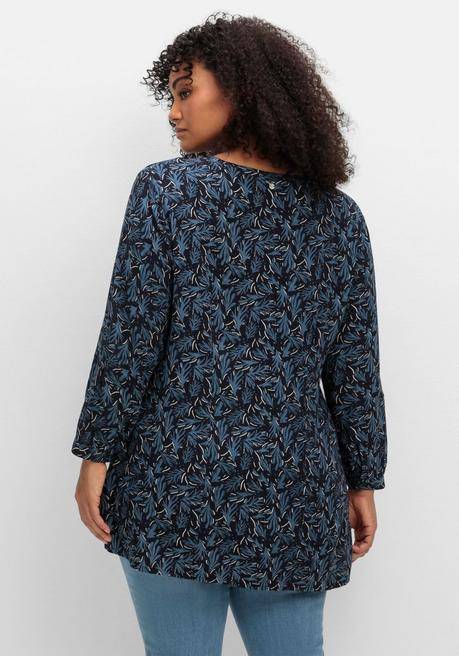 Sheego Longtunika Mit Maritimem Alloverprint - Tiefblau Gemustert Sheego