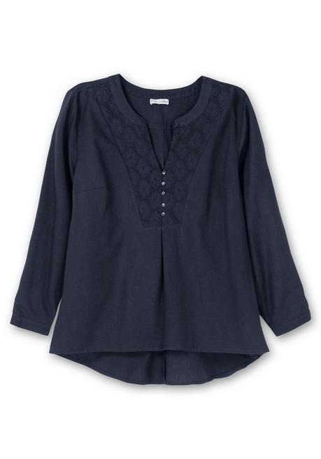 Sheego By Joe Browns Longtunika Mit Spitze Am V-Ausschnitt - Nachtblau Sheego