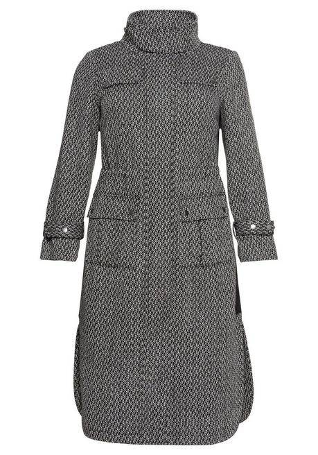 Sheego Mantel Im Cargo-Stil, Mit Stehkragen Und Tunnelzug - Schwarz-weiß Sheego