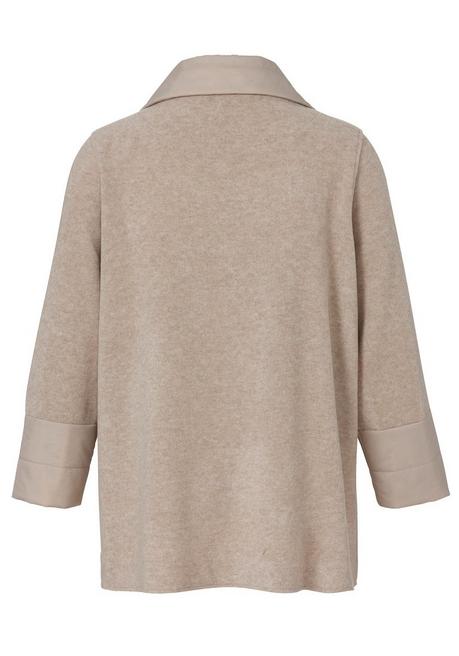 VIA APPIA DUE Mantel Mit Großem Kragen Und Steppdetails - Taupe Sheego