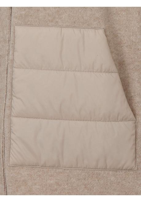 VIA APPIA DUE Mantel Mit Großem Kragen Und Steppdetails - Taupe Sheego