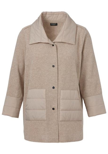 VIA APPIA DUE Mantel mit großem Kragen und Steppdetails - taupe sheego