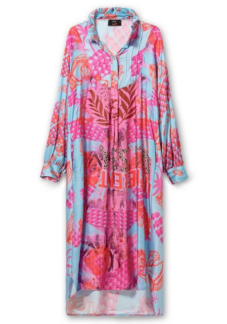 Sheego Loves Miss Goodlife Maxikleid Aus Viskosesatin, Mit Seitlichen Taschen - Pink Bedruckt Sheego