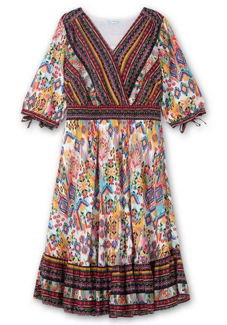 Sheego By Joe Browns Maxikleid Im Boho-Stil, Mit Bordürendruck - Offwhite Gemustert Sheego