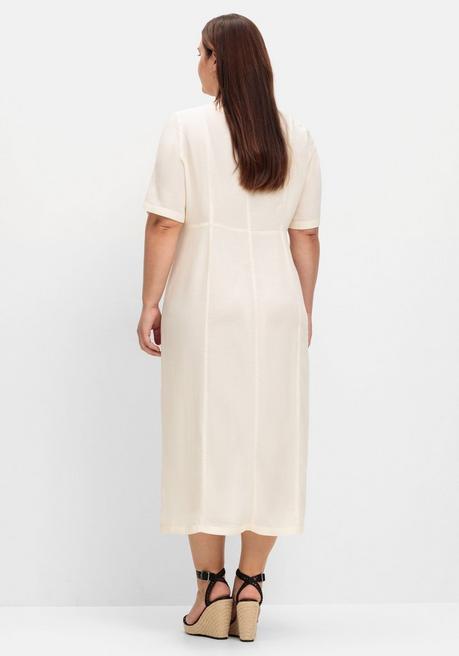 Sheego Maxikleid Im Leinen-Mix, Mit Knopfleiste - Champagner Sheego