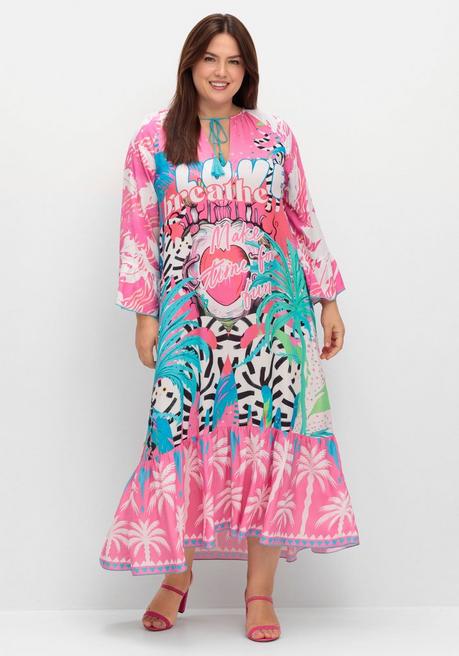 sheego loves miss goodlife Maxikleid im Multicolor-Mustermix - blau gemustert sheego