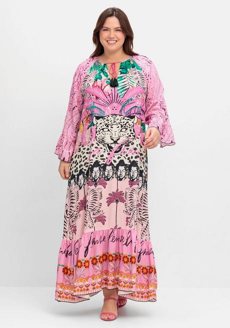 sheego loves miss goodlife Maxikleid im Multicolor-Mustermix - tiefgrün gemustert sheego