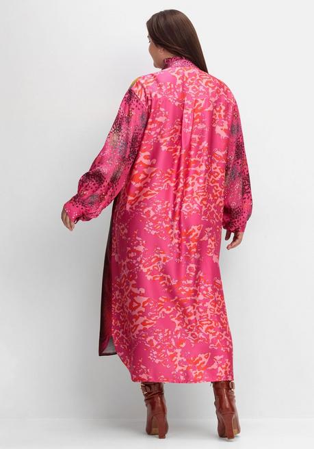 Sheego Loves Miss Goodlife Maxikleid Im Mustermix, Aus Viskose-Satin - Orange Bedruckt Sheego