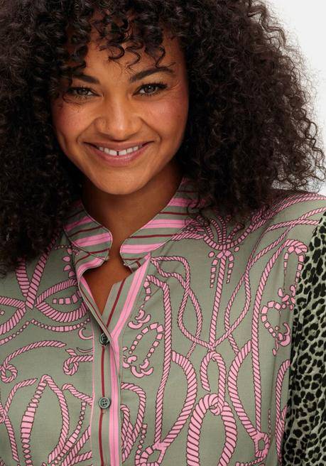 Sheego Loves Miss Goodlife Maxikleid Im Mustermix, Mit Bindeband - Hellkhaki Bedruckt Sheego