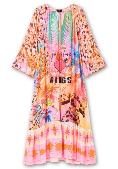 Sheego Loves Miss Goodlife Maxikleid Im Mustermix, Mit Volant Am Saum - Rotorange Gemustert Sheego