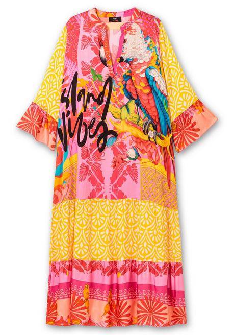 Sheego Loves Miss Goodlife Maxikleid Im Mustermix, Mit Volants - Pink Gemustert Sheego