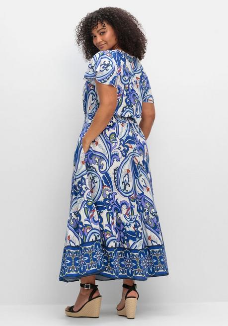 Sheego By Joe Browns Maxikleid Im Paisleymuster, Mit Smokbund - Offwhite Gemustert Sheego