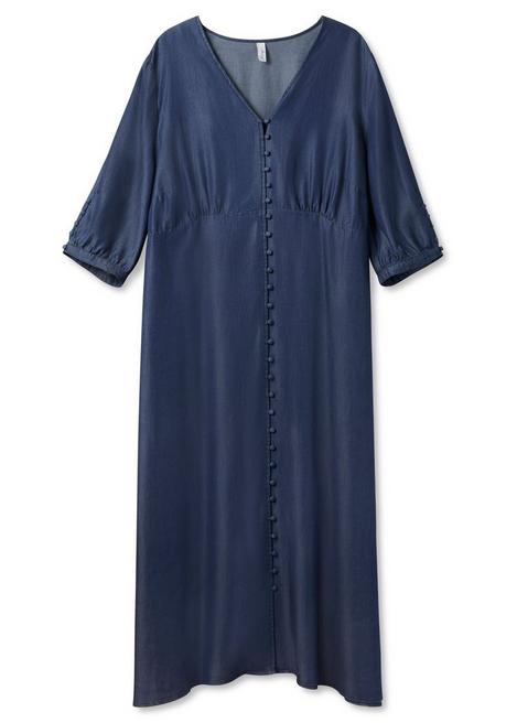 Sheego Maxikleid In Denimoptik, Mit Knopfleiste - Dark Blue Denim Sheego