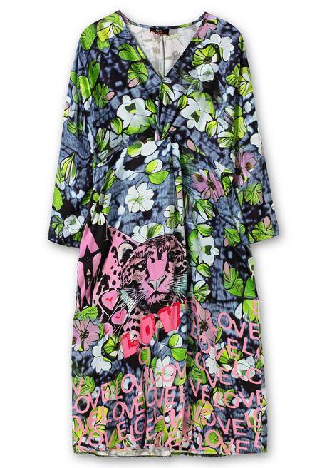 Sheego Loves Miss Goodlife Maxikleid In Wickeloptik, Aus Viskose-Satin - Blau Bedruckt Sheego