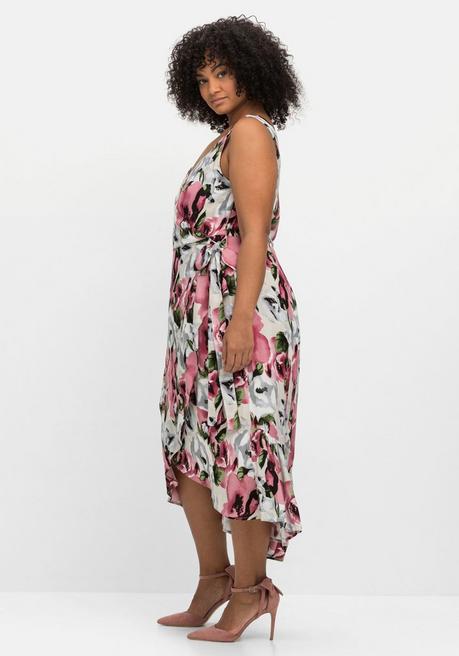 Sheego By Joe Browns Maxikleid In Wickeloptik, Mit Blumendruck - Weiß Gemustert Sheego