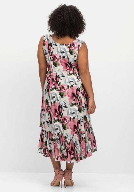 Sheego By Joe Browns Maxikleid In Wickeloptik, Mit Blumendruck - Weiß Gemustert Sheego