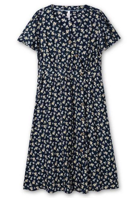 Sheego Maxikleid Mit Blumen-Alloverprint - Nachtblau Gemustert Sheego