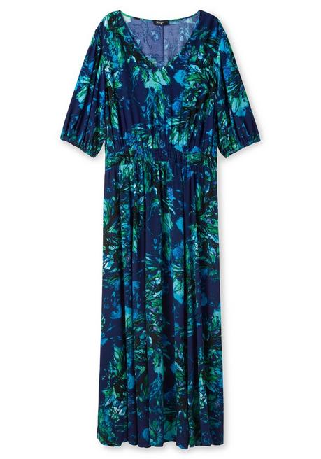 Sheego Maxikleid Mit Blumendruck Und Ballonärmeln - Marine Bedruckt Sheego