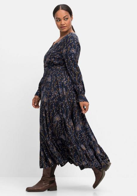 Sheego By Joe Browns Maxikleid Mit Floralem Alloverdruck - Nachtblau Bedruckt Sheego