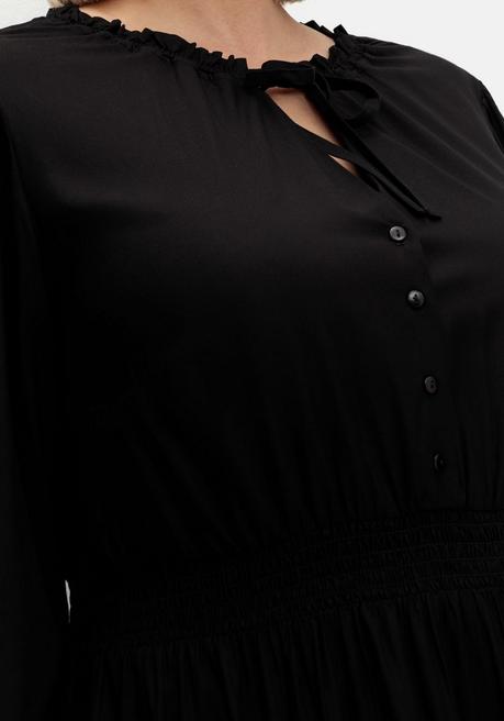 Sheego By Joe Browns Maxikleid Mit Smokbund Und Volantrock - Schwarz Sheego