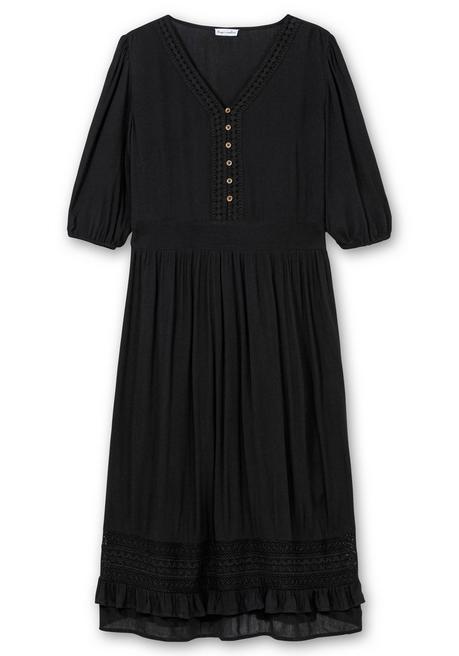 Sheego By Joe Browns Maxikleid Mit Volant, In Crinkle-Qualität - Schwarz Sheego