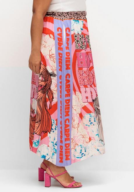 Sheego Loves Miss Goodlife Maxirock Im Muster- Und Farbmix - Pink Bedruckt Sheego