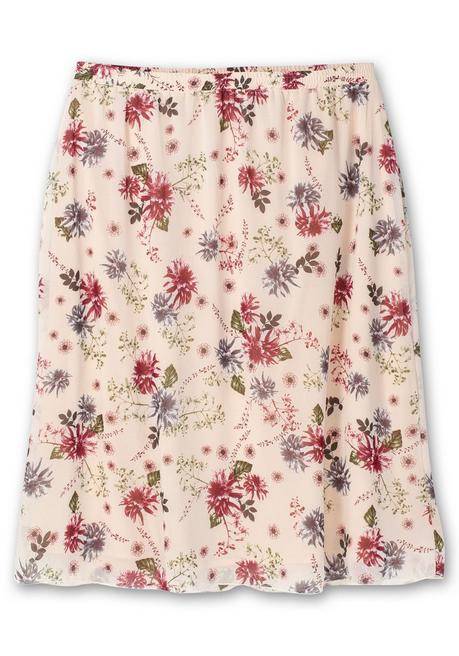 Sheego Maxirock Mit Floralem Alloverprint - Rosa Bedruckt Sheego