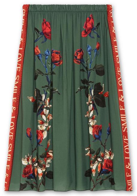 Sheego Loves Miss Goodlife Maxirock Mit Floralem Print, Aus Viskose-Satin - Grün Bedruckt Sheego