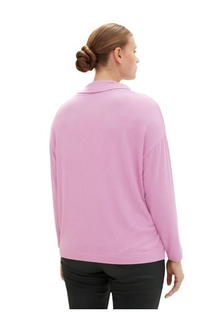TOM TAILOR Plus Meliertes Langarmshirt Mit Rollkragen - Beere Sheego