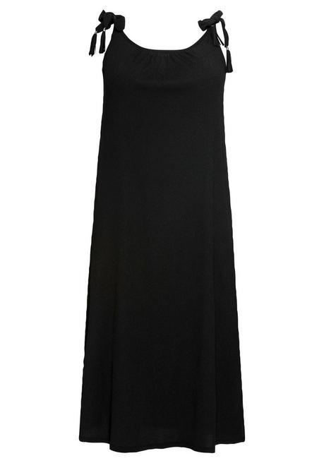 Sheego Midi-Jerseykleid In A-Linie, Mit Verspielten Details - Schwarz Sheego