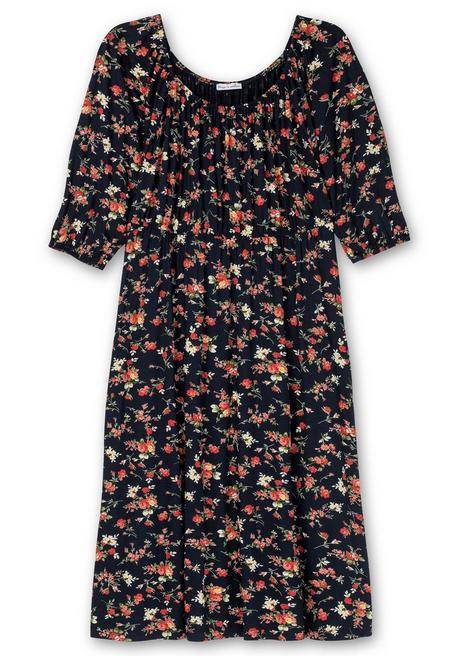 Sheego By Joe Browns Midikleid Aus Jersey, Mit Blumendruck - Nachtblau Gemustert Sheego