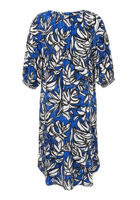 VIA APPIA DUE Midikleid Mit Alloverdruck Und Kontrastdetails - Indigo Gemustert Sheego