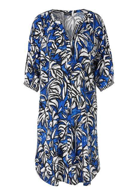 VIA APPIA DUE Midikleid mit Alloverdruck und Kontrastdetails - indigo gemustert sheego