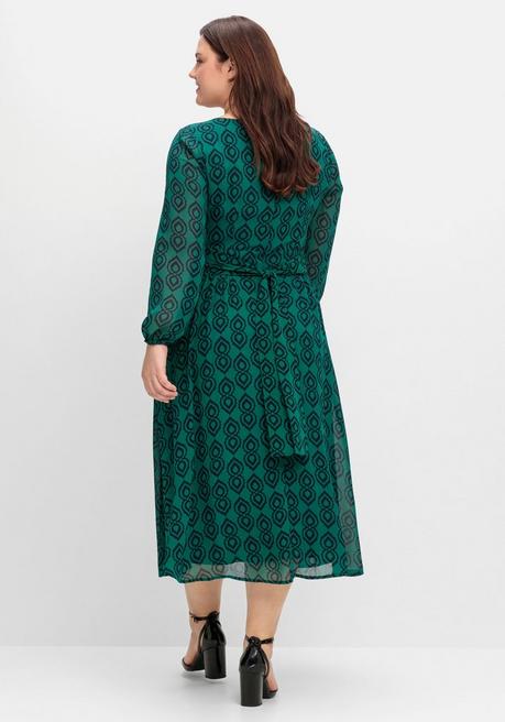 Sheego By Joe Browns Midikleid Mit Grafikdruck, Aus Georgette - Grün-blau Sheego