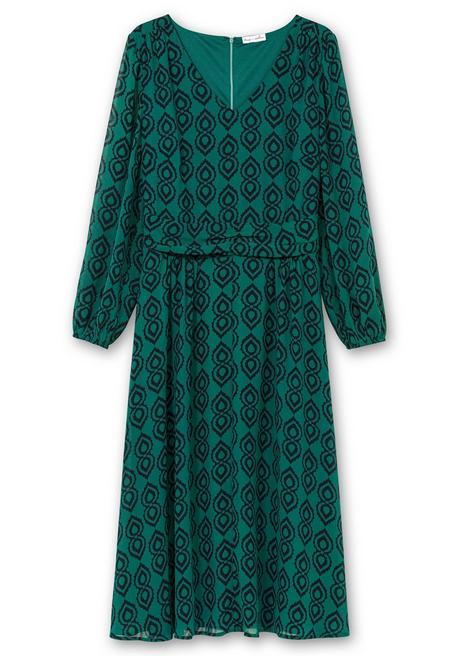 Sheego By Joe Browns Midikleid Mit Grafikdruck, Aus Georgette - Grün-blau Sheego