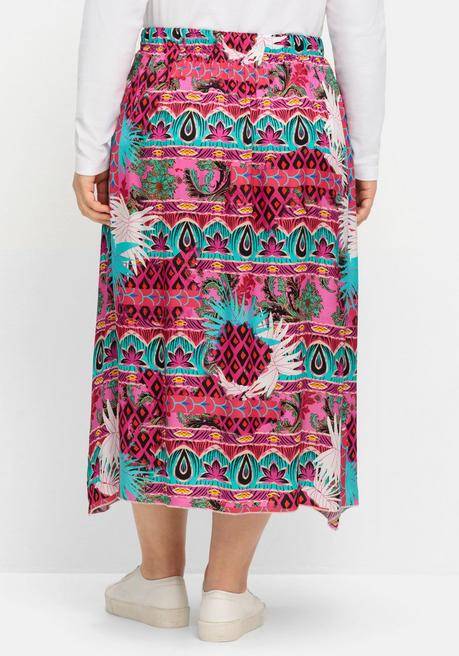 Sheego Loves Miss Goodlife Midirock Im Muster- Und Farbmix - Pink Gemustert Sheego