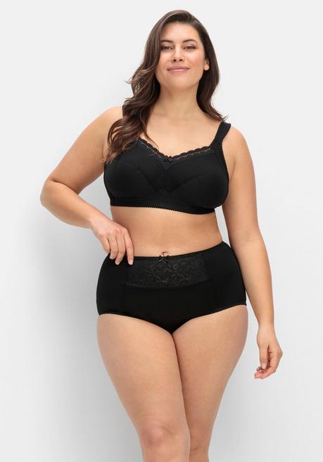 Wäschepur Miederslip Mit Spitzeneinsatz Vorn - Schwarz Sheego