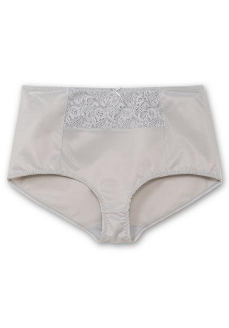 Wäschepur Miederslip Mit Spitzeneinsatz Vorn - Silbergrau Sheego