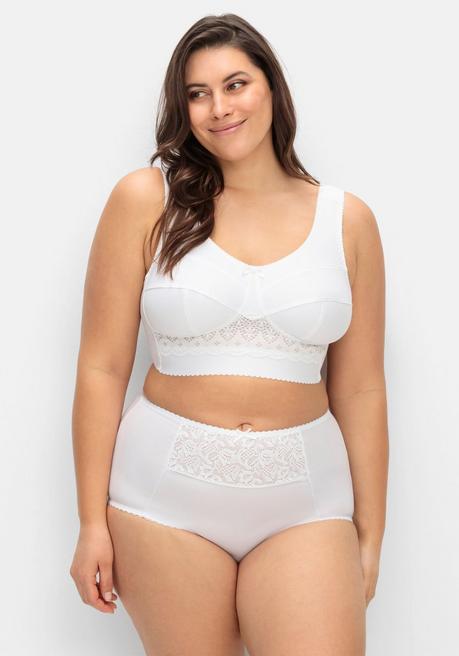 Wäschepur Miederslip Mit Spitzeneinsatz Vorn - Weiß Sheego