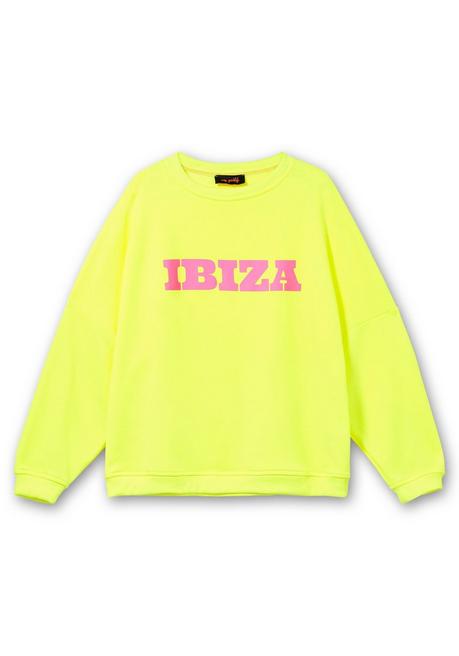 Sheego Loves Miss Goodlife Neonfarbenes Sweatshirt Mit Wordingprint - Neongelb Bedruckt Sheego