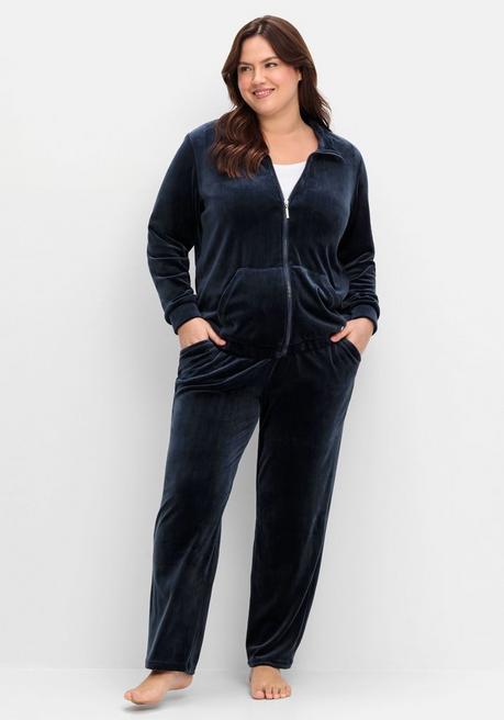 Sheego Nicki-Hausanzug Aus Jacke Und Hose - Nachtblau Sheego