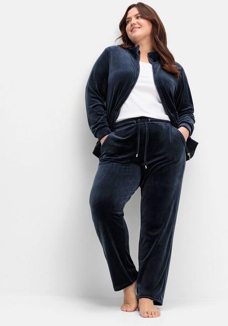 sheego Nicki-Hausanzug aus Jacke und Hose - nachtblau sheego sheego Nicki-Hausanzug aus Jacke und Hose - nachtblau sheego