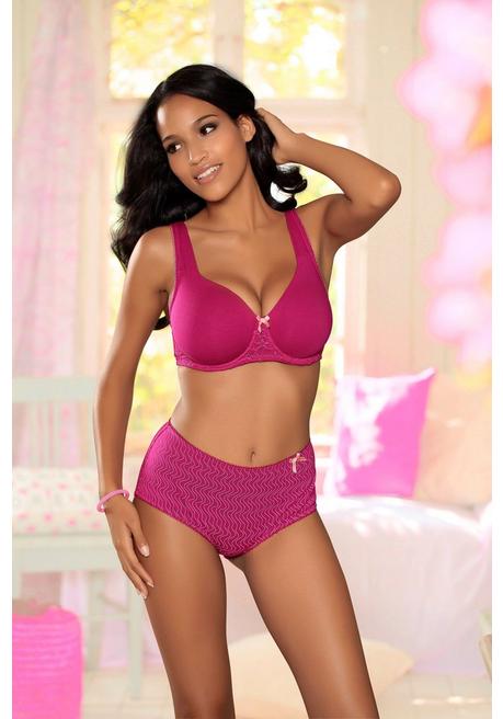 NUANCE Doppelpack T-Shirt BHs - Burgund+weiß Sheego