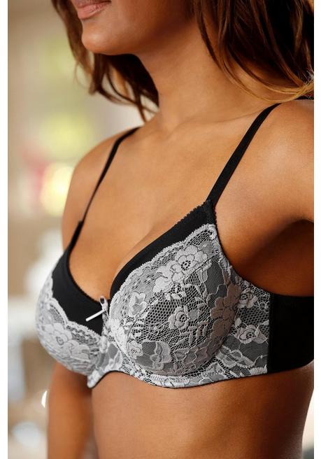 NUANCE Nuance Bügel-BH - Schwarz-silberfarben Sheego